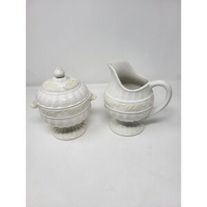 Lenox Butler's Pantry Sugar and Cream Milk Holder Serveware Ivory White Flawed‎